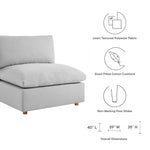 Commix 4 Piece Down Filled Overstuffed Sectional Sofa Set in Light Gray