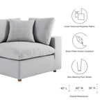 Commix 4 Piece Down Filled Overstuffed Sectional Sofa Set in Light Gray