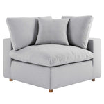 Commix 4 Piece Down Filled Overstuffed Sectional Sofa Set in Light Gray