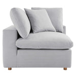 Commix 4 Piece Down Filled Overstuffed Sectional Sofa Set in Light Gray