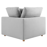 Commix 4 Piece Down Filled Overstuffed Sectional Sofa Set in Light Gray