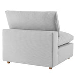Commix 4 Piece Down Filled Overstuffed Sectional Sofa Set in Light Gray