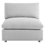 Commix 4 Piece Down Filled Overstuffed Sectional Sofa Set in Light Gray
