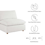 Commix 4 Piece Down Filled Overstuffed Sectional Sofa Set in Pure White