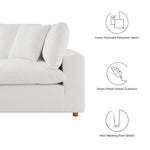 Commix 4 Piece Down Filled Overstuffed Sectional Sofa Set in Pure White