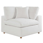 Commix 4 Piece Down Filled Overstuffed Sectional Sofa Set in Pure White