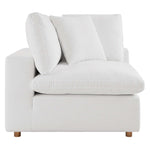Commix 4 Piece Down Filled Overstuffed Sectional Sofa Set in Pure White
