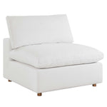 Commix 4 Piece Down Filled Overstuffed Sectional Sofa Set in Pure White