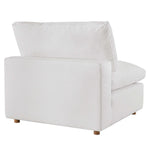 Commix 4 Piece Down Filled Overstuffed Sectional Sofa Set in Pure White