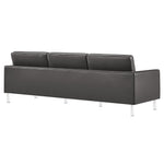 Loft Tufted Vegan Leather Sofa in Silver Gray