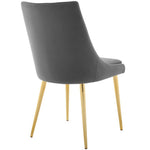 Viscount Modern Accent Performance Velvet Dining Chair in Gray