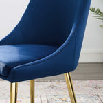 Viscount Modern Accent Performance Velvet Dining Chair in Navy