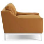 Harness Stainless Steel Base Leather Armchair in Tan