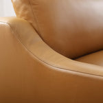 Harness Stainless Steel Base Leather Armchair in Tan