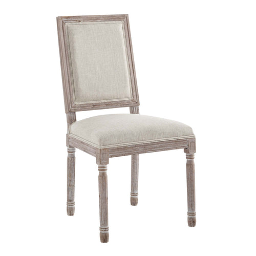Court Upholstered Fabric Dining Side Chair Set of 2 in Beige