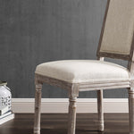 Court Upholstered Fabric Dining Side Chair Set of 2 in Beige