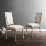 Court Upholstered Fabric Dining Side Chair Set of 2 in Beige