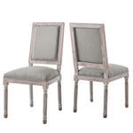 Court Upholstered Fabric Dining Side Chair Set of 2 in Light Gray