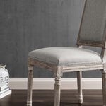 Court Upholstered Fabric Dining Side Chair Set of 2 in Light Gray