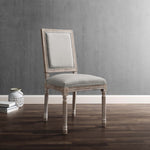 Court Upholstered Fabric Dining Side Chair Set of 2 in Light Gray