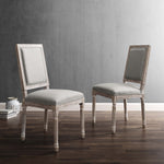 Court Upholstered Fabric Dining Side Chair Set of 2 in Light Gray