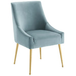 Discern Upholstered Performance Velvet Dining Chair in Light Blue