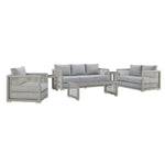 Aura 6 Piece Outdoor Patio Wicker Rattan Set in Gray Gray