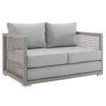 Aura 6 Piece Outdoor Patio Wicker Rattan Set in Gray Gray