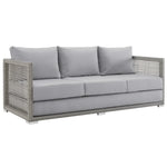Aura 6 Piece Outdoor Patio Wicker Rattan Set in Gray Gray