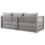 Aura 6 Piece Outdoor Patio Wicker Rattan Set in Gray Gray