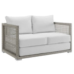 Aura 6 Piece Outdoor Patio Wicker Rattan Set in Gray White