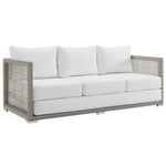 Aura 6 Piece Outdoor Patio Wicker Rattan Set in Gray White