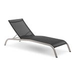 Savannah Mesh Chaise Outdoor Patio Aluminum Lounge Chair in Black