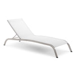 Savannah Mesh Chaise Outdoor Patio Aluminum Lounge Chair in White