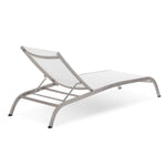 Savannah Mesh Chaise Outdoor Patio Aluminum Lounge Chair in White