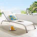 Savannah Mesh Chaise Outdoor Patio Aluminum Lounge Chair in White