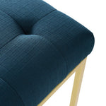 Privy Gold Stainless Steel Upholstered Fabric Dining Accent Chair in Gold Azure