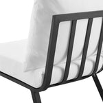 Riverside 4 Piece Outdoor Patio Aluminum Sectional in Gray White