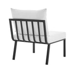 Riverside 4 Piece Outdoor Patio Aluminum Sectional in Gray White