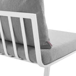 Riverside 4 Piece Outdoor Patio Aluminum Sectional in White Gray