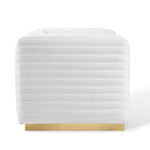 Charisma Channel Tufted Performance Velvet Accent Armchair in White
