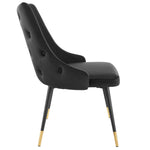 Adorn Tufted Performance Velvet Dining Side Chair in Black