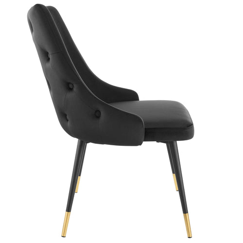 Adorn Tufted Performance Velvet Dining Side Chair in Black