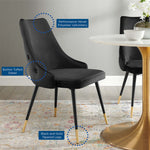 Adorn Tufted Performance Velvet Dining Side Chair in Black