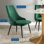 Adorn Tufted Performance Velvet Dining Side Chair in Green