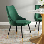 Adorn Tufted Performance Velvet Dining Side Chair in Green