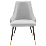 Adorn Tufted Performance Velvet Dining Side Chair in Light Gray