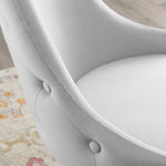 Adorn Tufted Performance Velvet Dining Side Chair in Light Gray