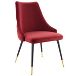 Adorn Tufted Performance Velvet Dining Side Chair in Maroon