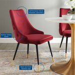 Adorn Tufted Performance Velvet Dining Side Chair in Maroon